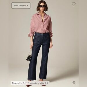 J.Crew High-rise kickout jean with sailor pockets